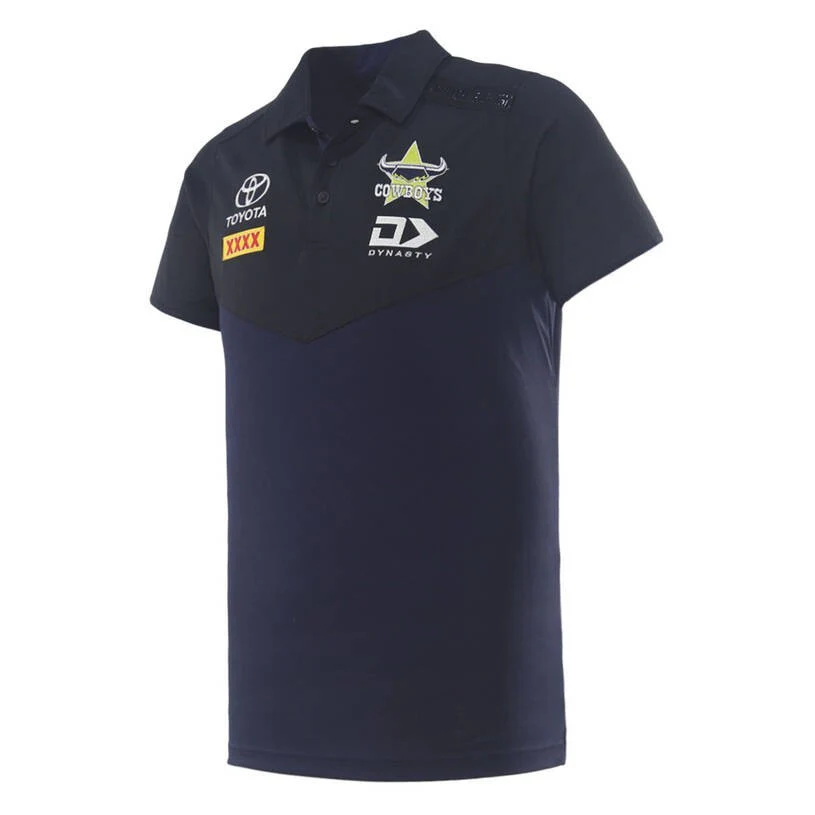 NRL 2026 Media Polo - North Queensland Cowboys - Black - Adult - Mens - Image 2