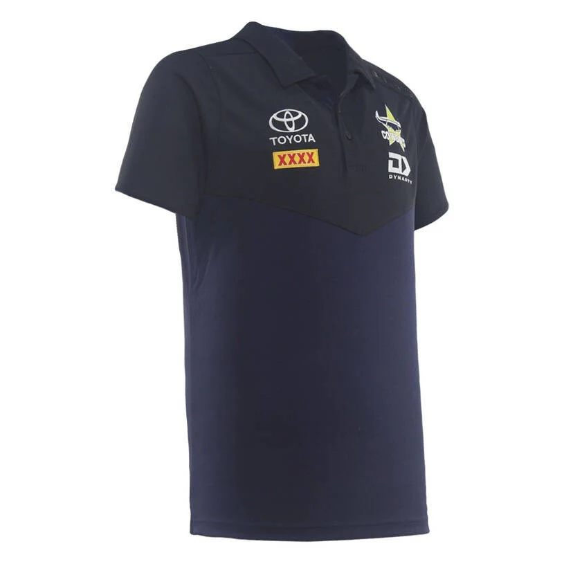 NRL 2026 Media Polo - North Queensland Cowboys - Black - Adult - Mens - Image 3