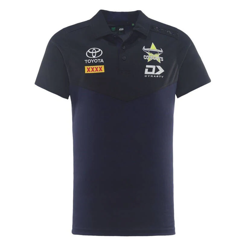 NRL 2026 Media Polo - North Queensland Cowboys - Black - Youth - Kids