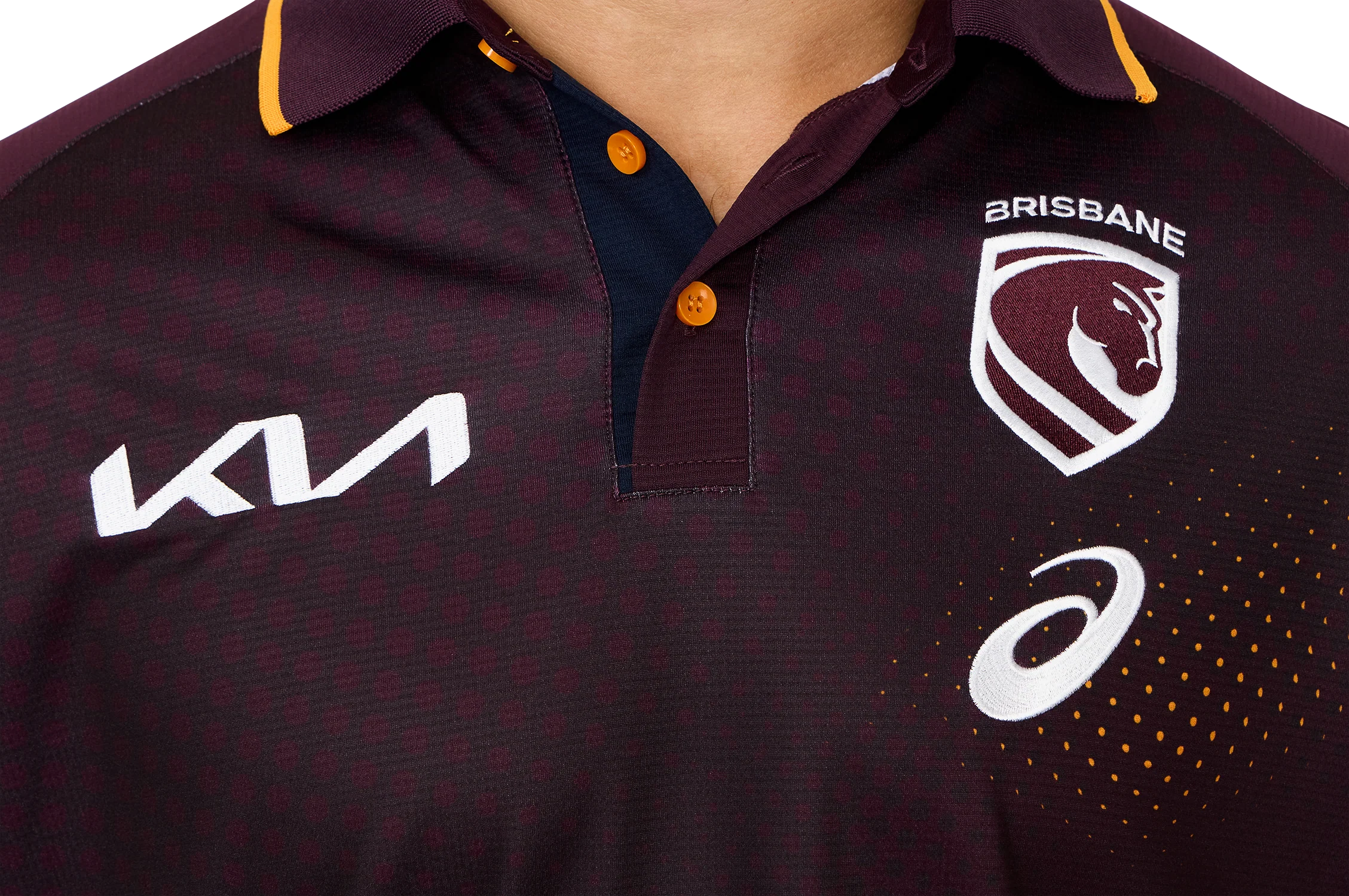 NRL 2026 Training Polo - Brisbane Broncos - Adult - Mens - Maroon - Image 4