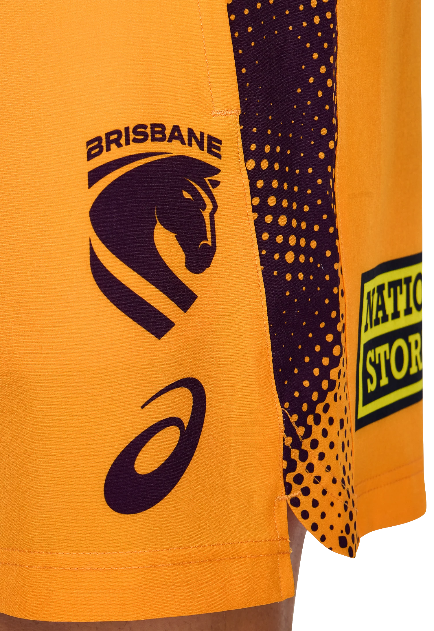 NRL 2026 Training Shorts - Brisbane Broncos - Gold - Adult - Mens - Image 3