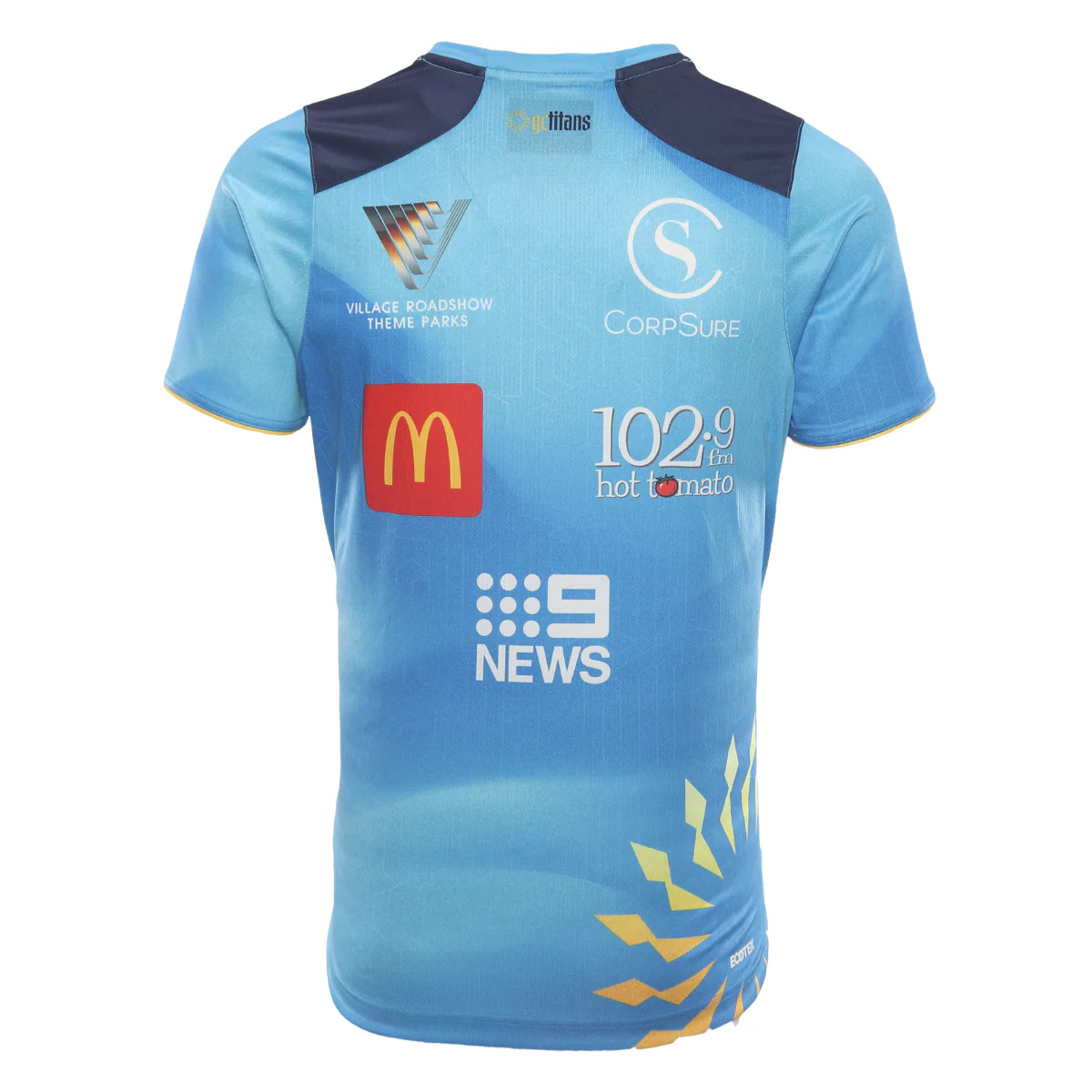 NRL 2026 Training Tee Gold Coast Titans Adult Mens TShirt Cyan - Image 2