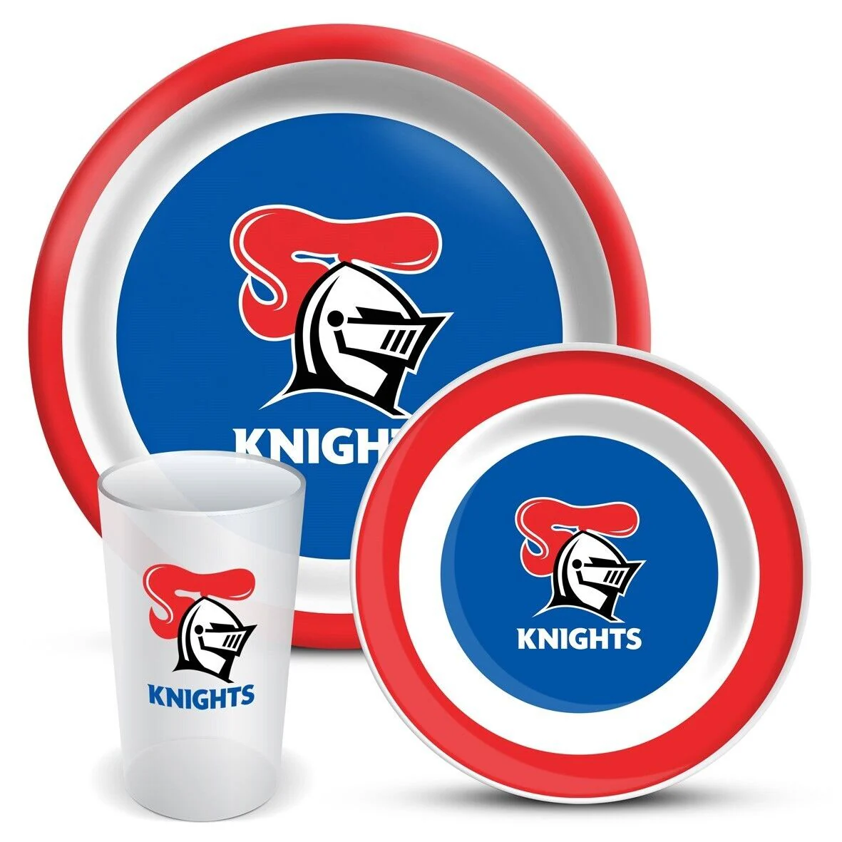NRL 3 Piece Dinner Set - Newcastle Knights - Melamine Plate, Bowl, Cup - Image 2