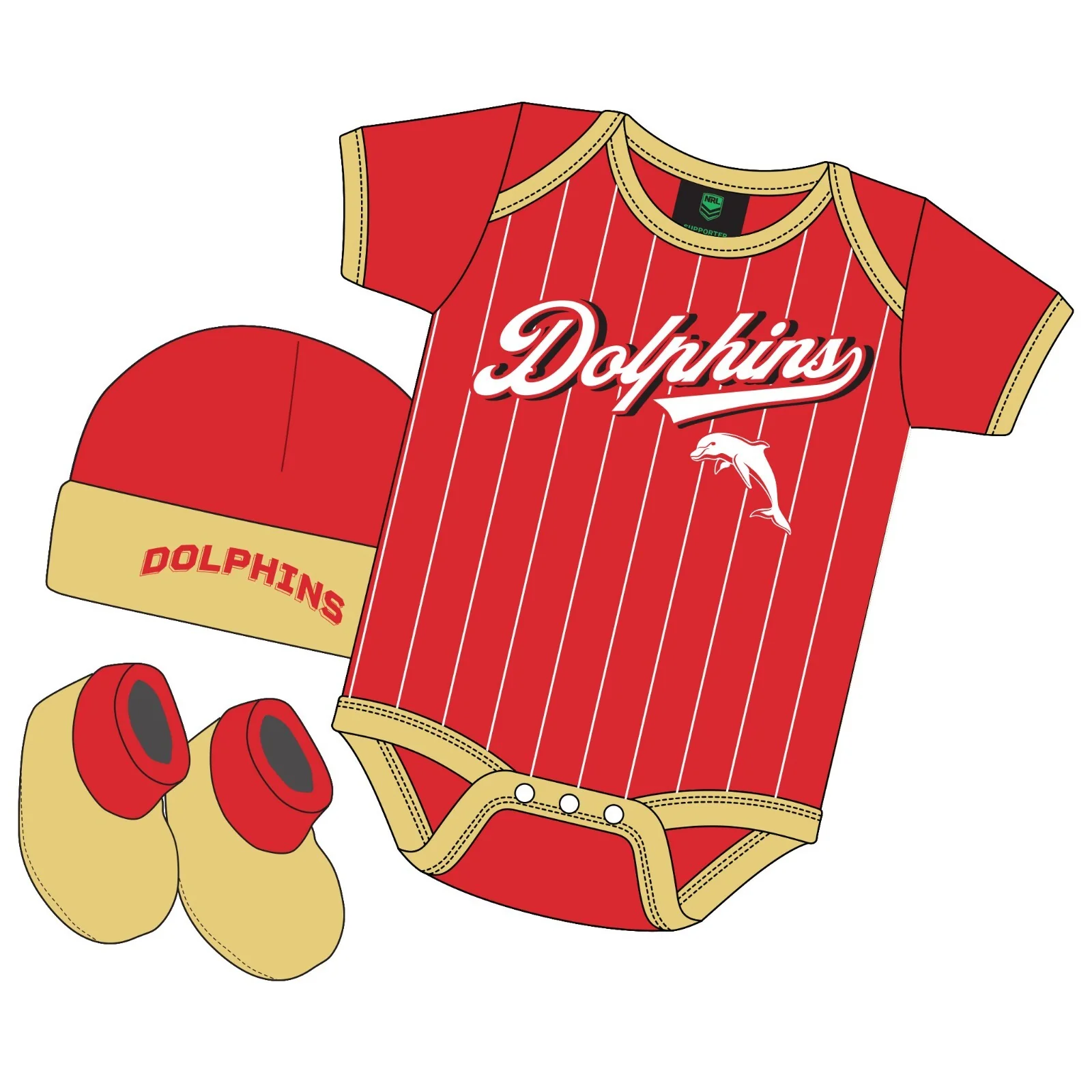 NRL 3 Piece 'Lullaby' Set - Dolphins - Infant - Baby