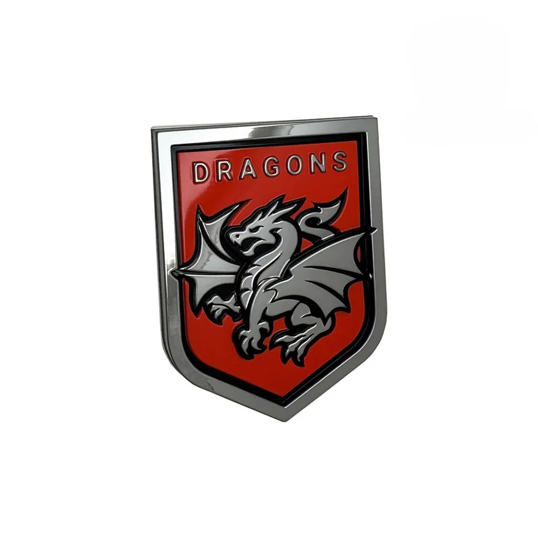 NRL 3D Chrome Emblem  St George Illawarra Dragons  Supporter Car Badge