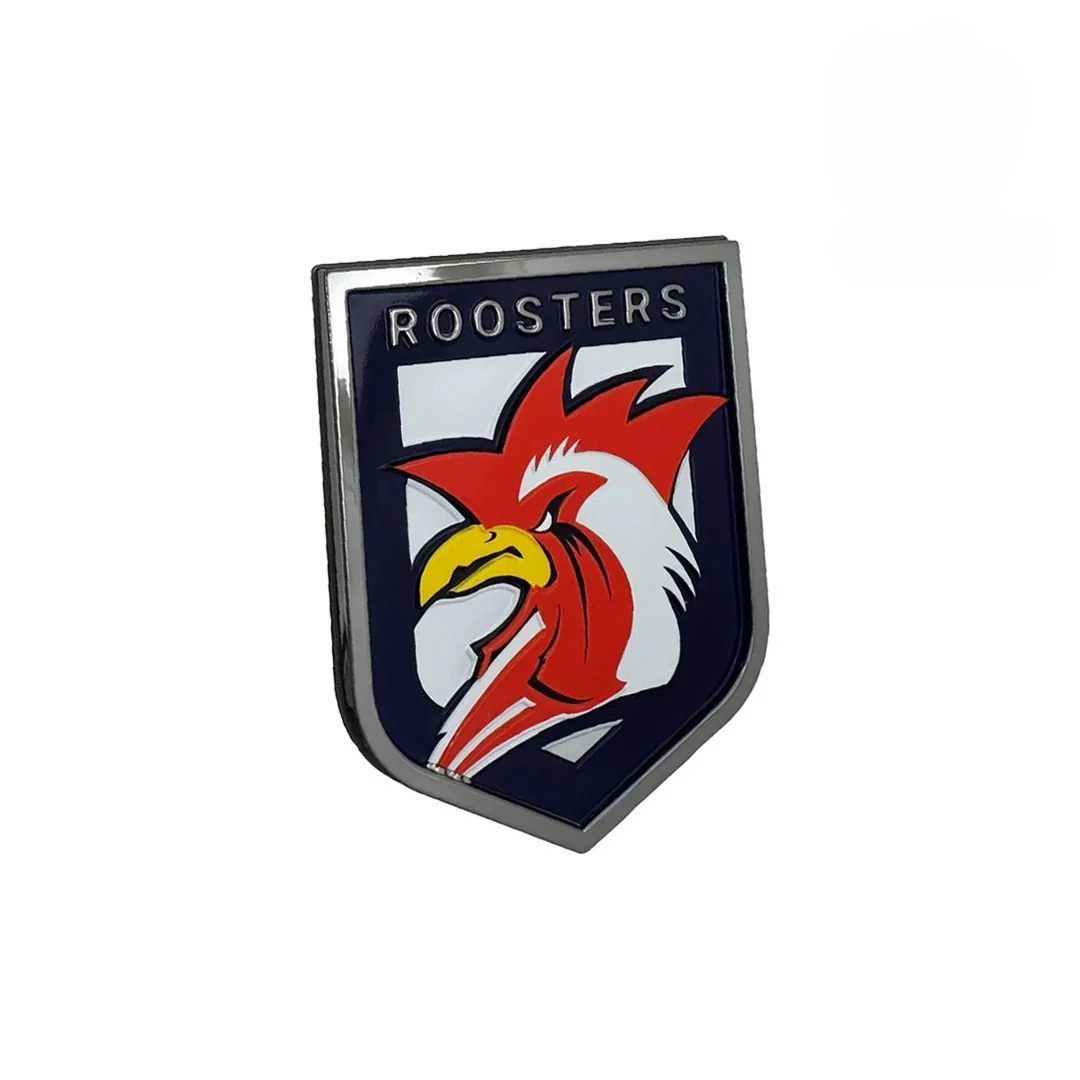 NRL 3D Chrome Emblem Sydney Roosters Supporter Car Badge