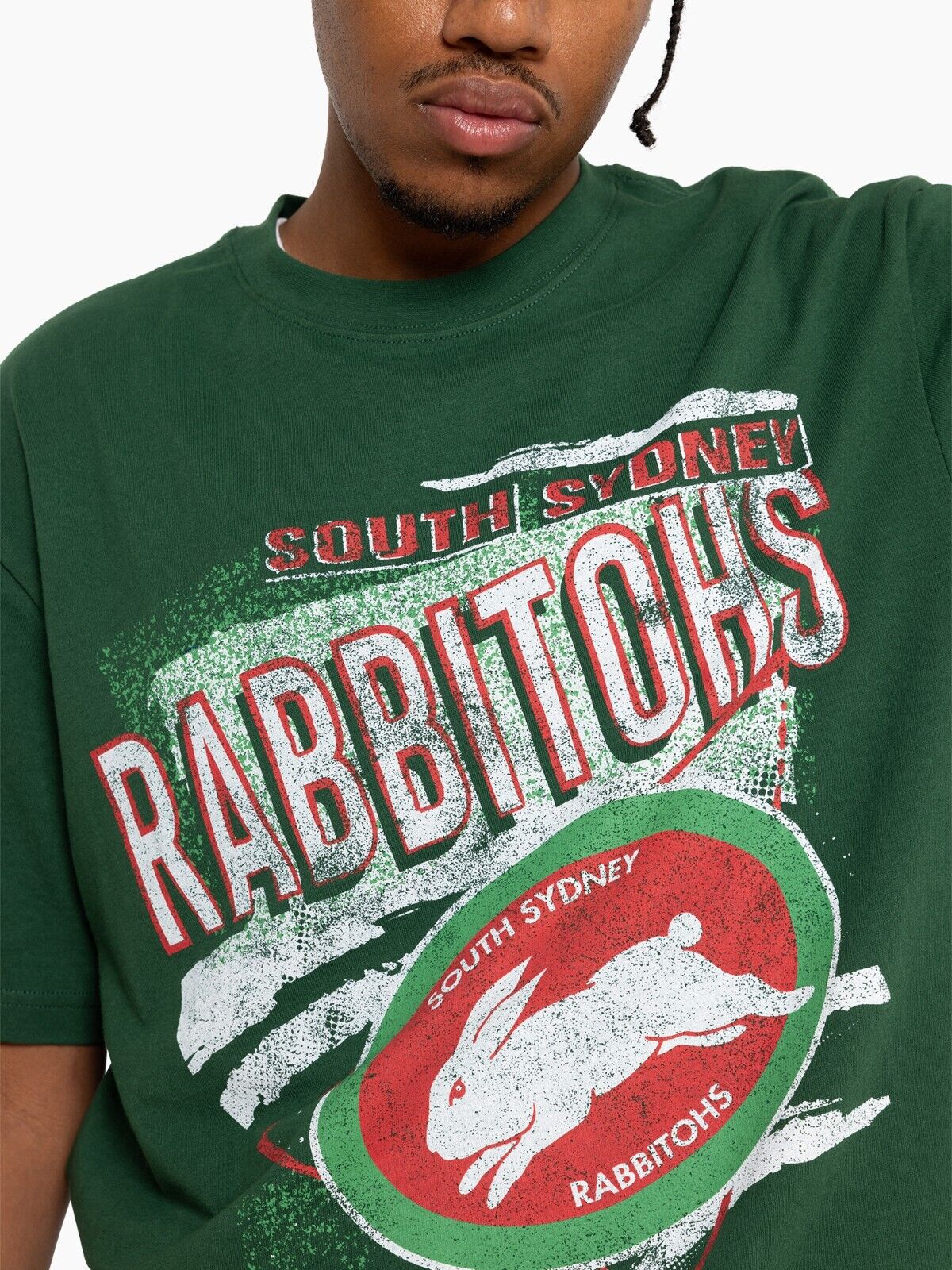 NRL Abstract Tee - South Sydney Rabbitohs - Shirt - T-Shirt - Mens - Adult - Image 3