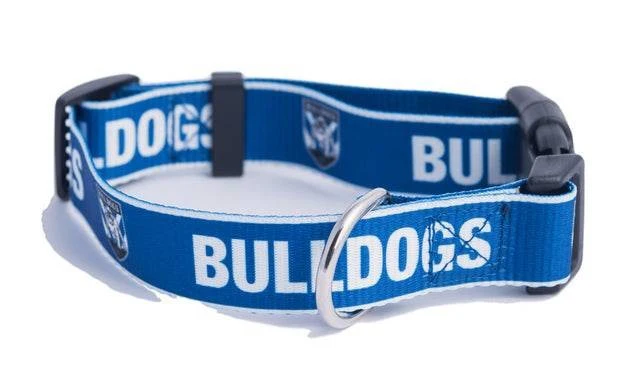 NRL Adjustable Dog Collar - Canterbury Bulldogs - Small & Large - Plastic Clip