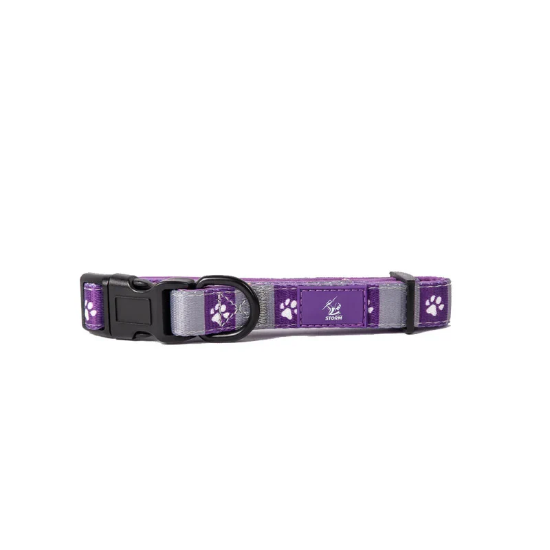 NRL Adjustable Dog Collar - Melbourne Storm - Small & Large