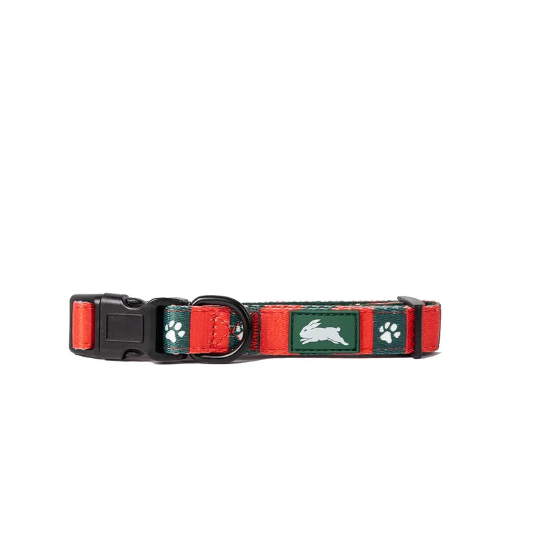 NRL Adjustable Dog Collar - South Sydney Rabbitohs - Small & Large