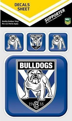 NRL App Stricker Decal Set - Canterbury Bulldogs - 13x13CM Large 4x4CM Small - Image 2