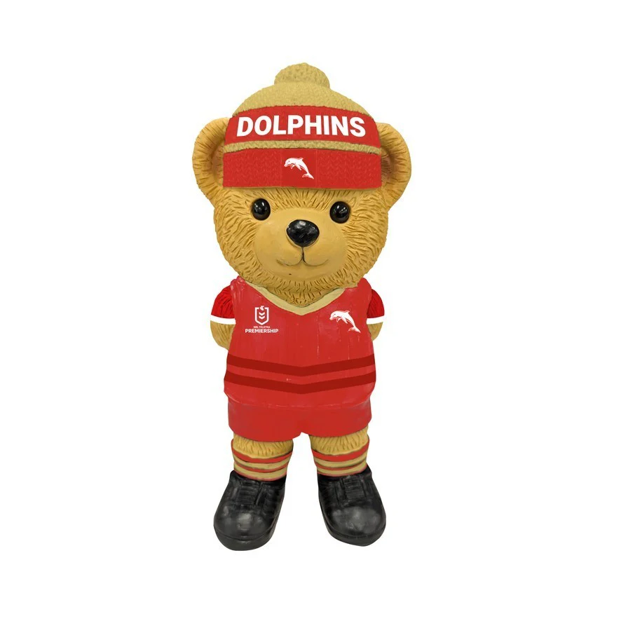 NRL Bear Statue - Dolphins - Polyresin - 22cm - Image 2
