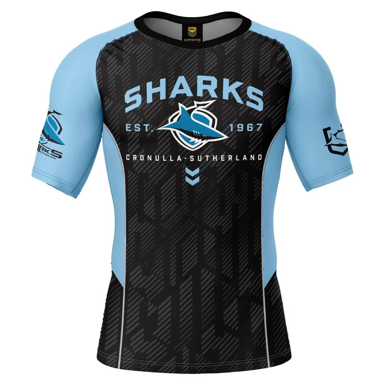 NRL Blocker Rash Vest - Cronulla Sharks - Shirt - UPF 50+ - Adult - Image 2