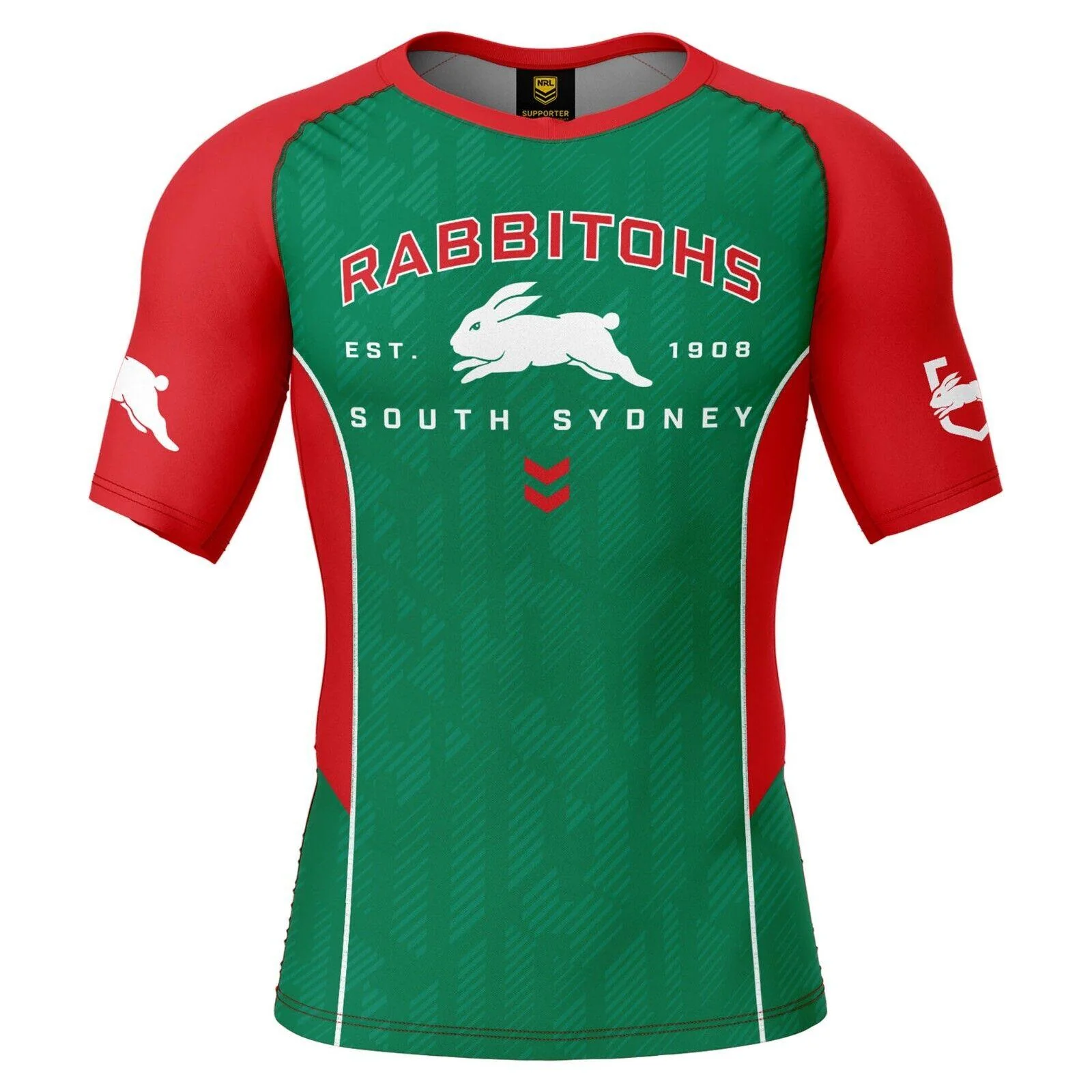 NRL Blocker Rash Vest - South Sydney Rabbitohs - Shirt - UPF 50+ - Adult - Image 2