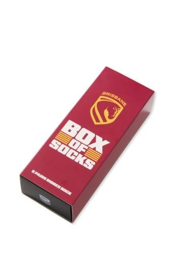 NRL Box Of 5 Socks - Brisbane Broncos - One Size Fits Most - Gift Box - Image 2