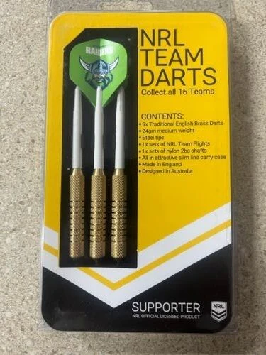 NRL Brass Dart Set - Canberra Raiders - Set of 3 - 24 Grams - Darts - Image 2