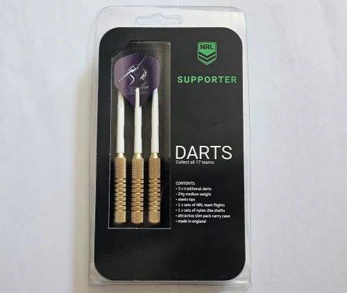 NRL Brass Dart Set - Melbourne Storm - Set of 3 - 24 Grams - Darts