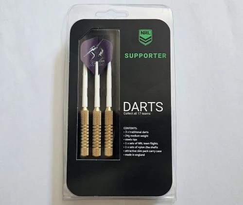 NRL Brass Dart Set - Melbourne Storm - Set of 3 - 24 Grams - Darts - Image 2