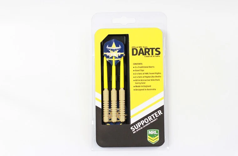 NRL Brass Dart Set - North Queensland Cowboys - Set of 3 - 24 Grams - Darts