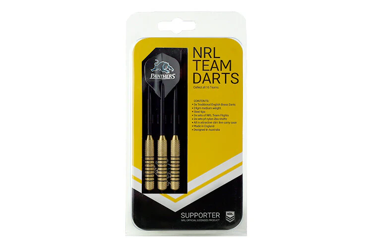 NRL Brass Dart Set - Penrith Panthers - Set of 3 - 24 Grams - Darts - Image 2
