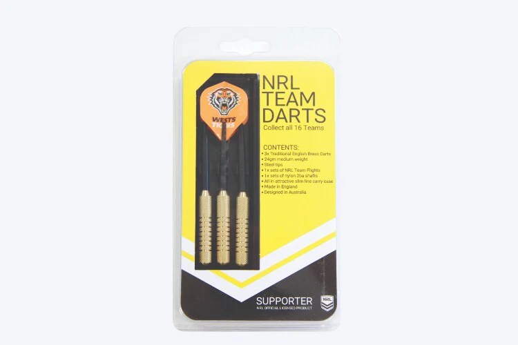 NRL Brass Dart Set - West Tigers - Set of 3 - 24 Grams - Darts - Image 2