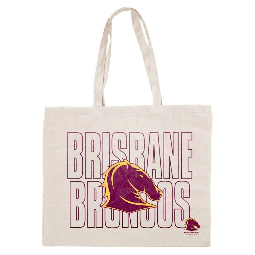 NRL Canvas Tote Bag - Brisbane Broncos - Re-Useable Carry Bag - Image 2