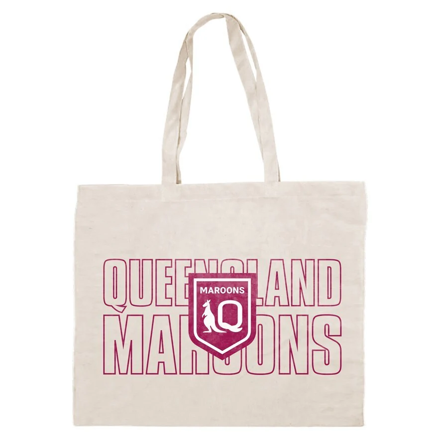 NRL Canvas Tote Bag - Queensland Maroons - QLD - Re-Useable Carry Bag