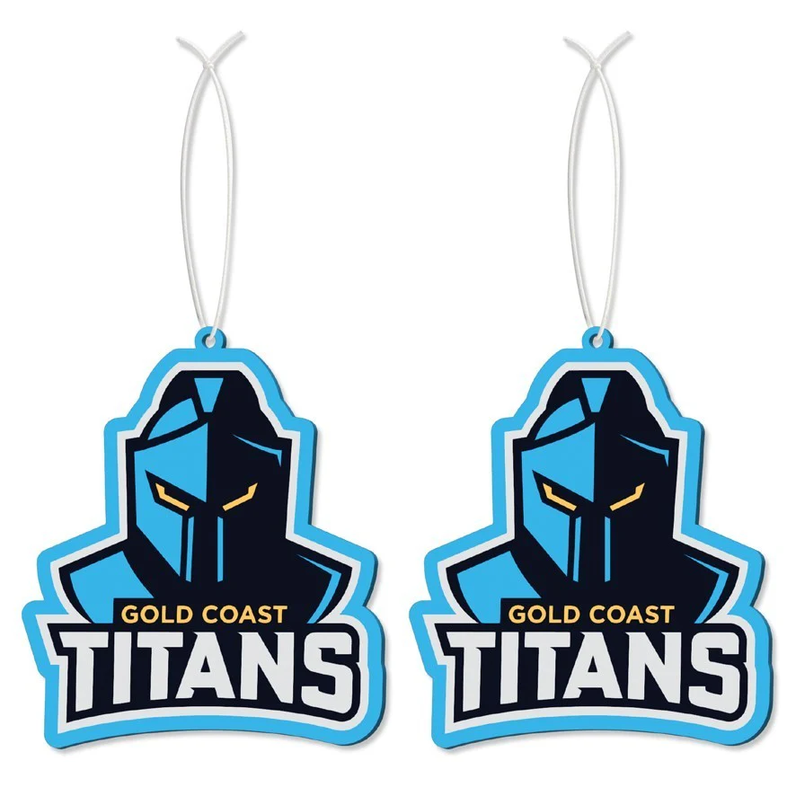 NRL Car Air Freshener 2 Pack - Gold Coast Titans - Scented - Set of Two