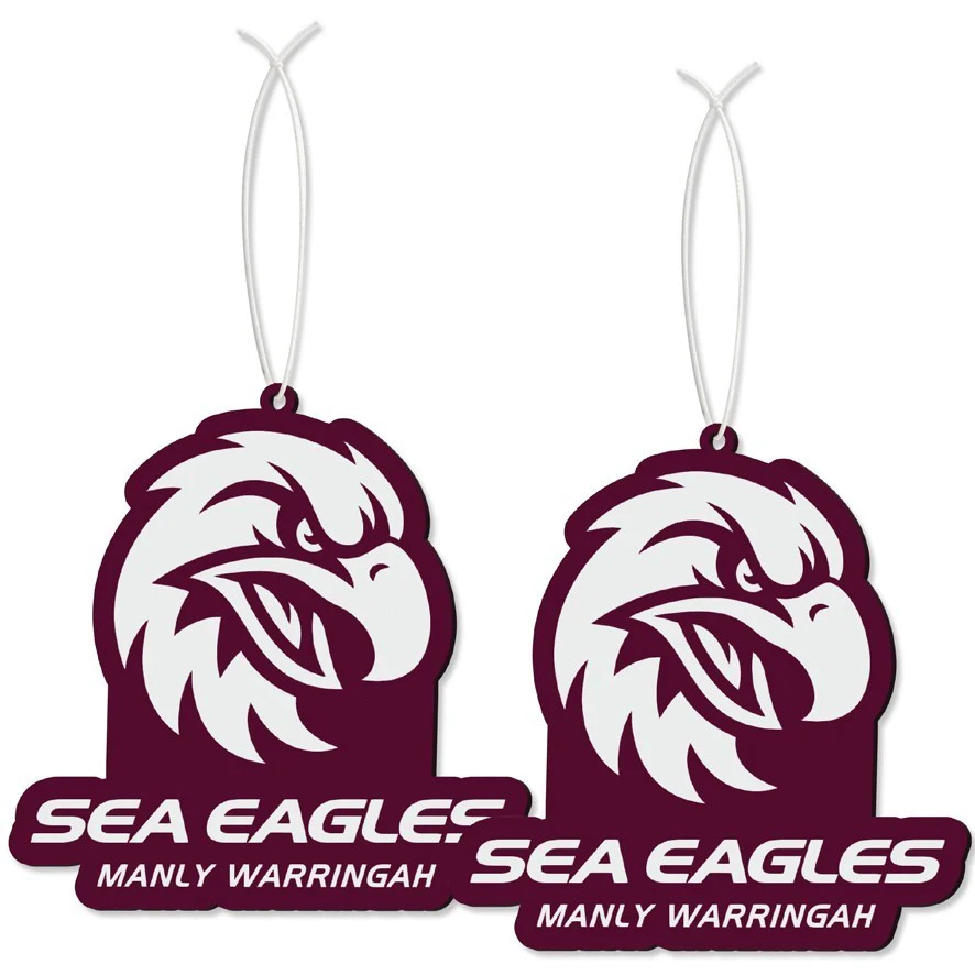 NRL Car Air Freshener 2 Pack - Manly Sea Eagles - Scented - Set of Two
