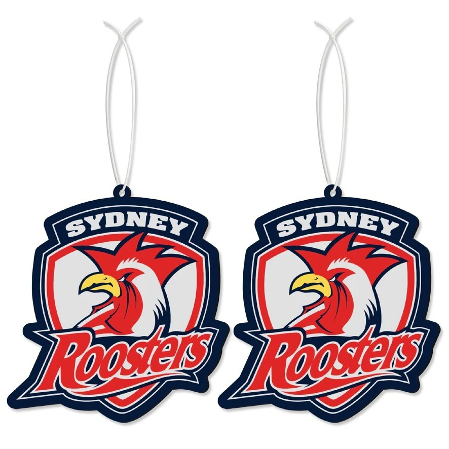 NRL Car Air Freshener 2 Pack - Sydney Roosters - Scented - Set of Two