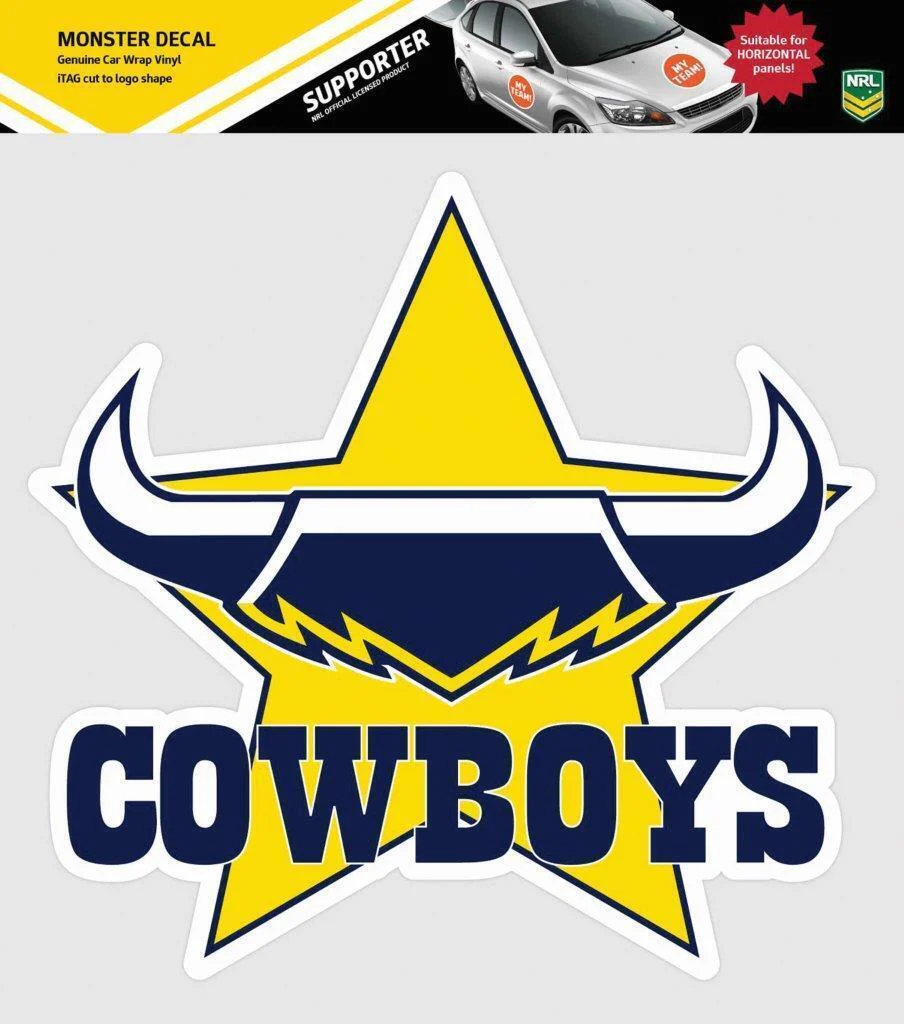 NRL Car Monster Decal - North Queensland Cowboys - Sticker - Team Logo - 470mm - Image 2