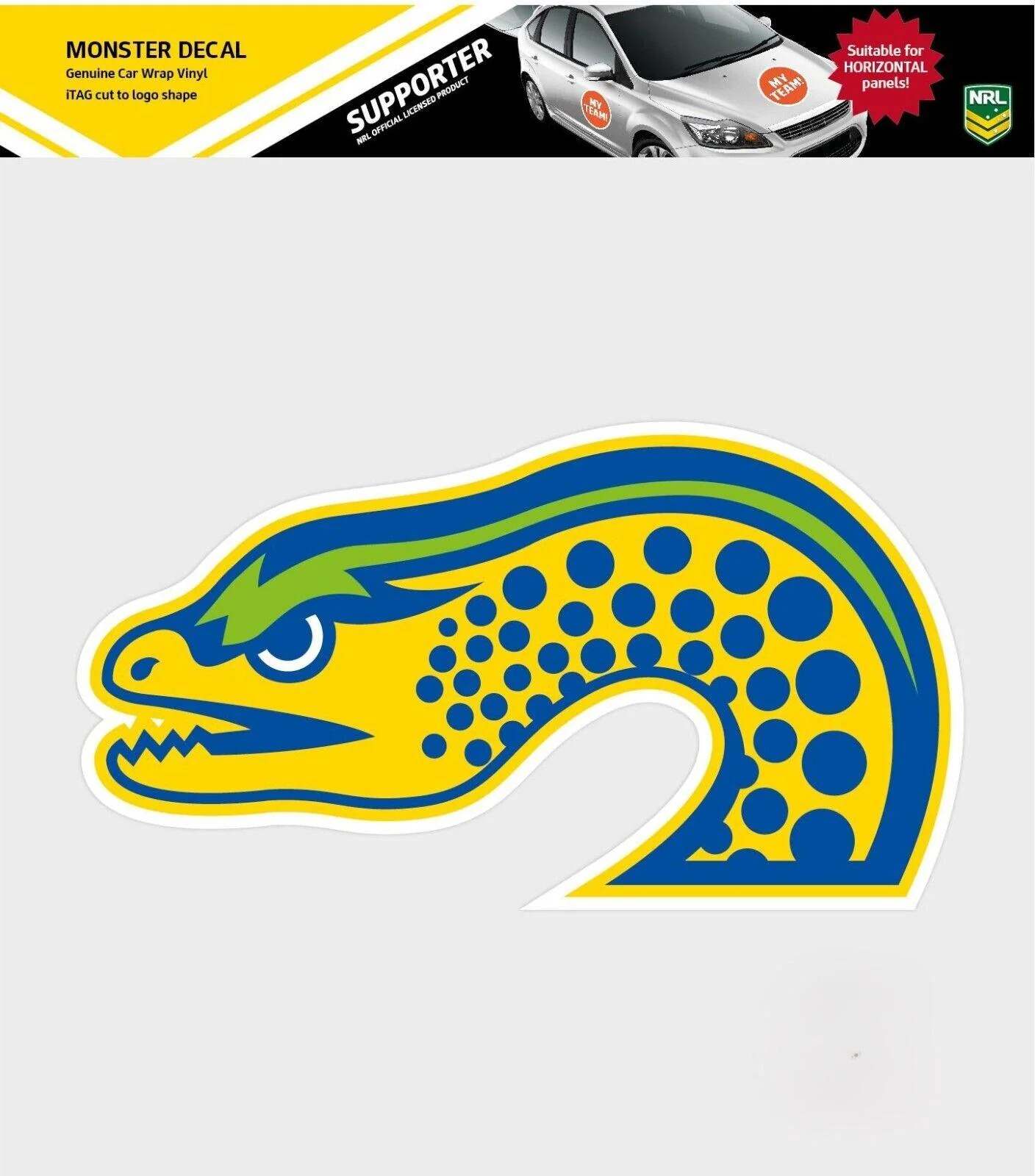 NRL Car Monster Decal - Paramatta Eels - Sticker - Team Logo - 470mm - Image 3