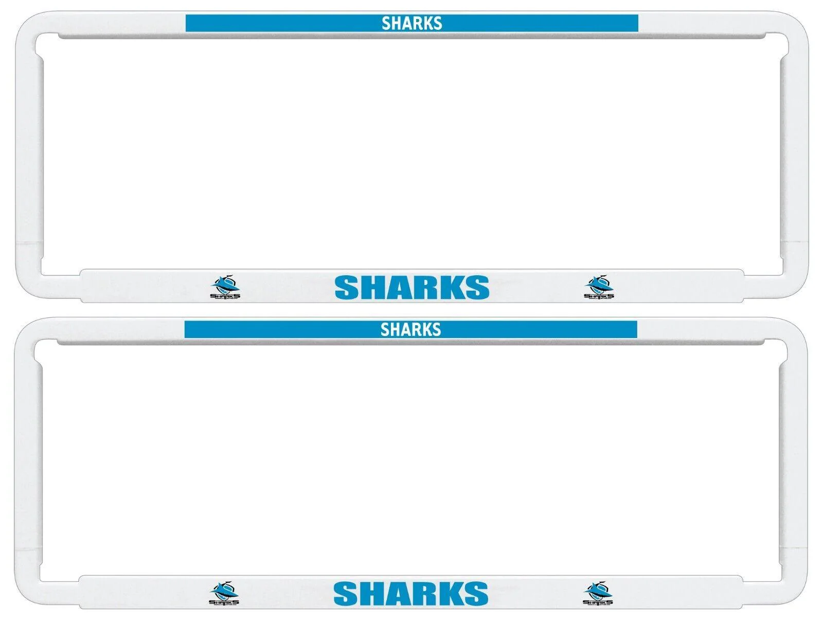 NRL Car Number Plate Frame - Set Of Two - Cronulla Sharks - Front/Back