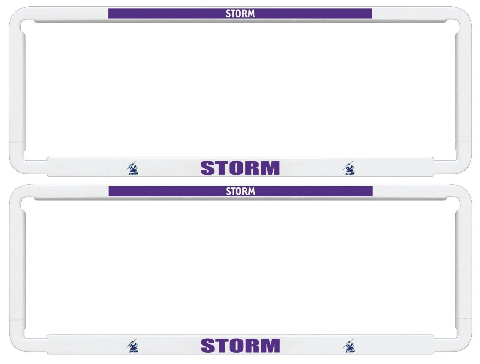 NRL Car Number Plate Frame - Set Of Two - Melbourne Storm - Front/Back