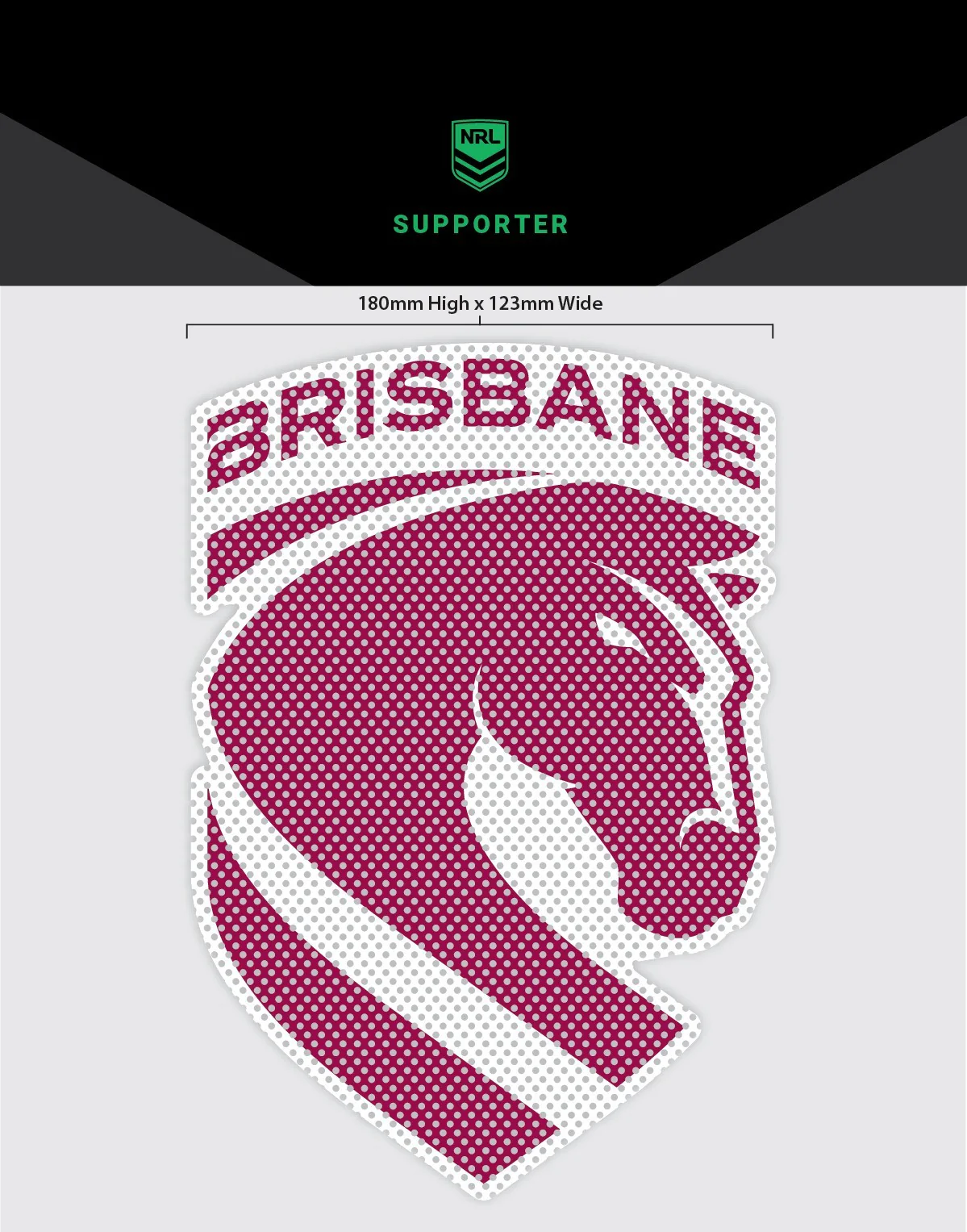 NRL Car UV Rated Decal Sticker - Brisbane Broncos - See Thru - 2026 - Image 2