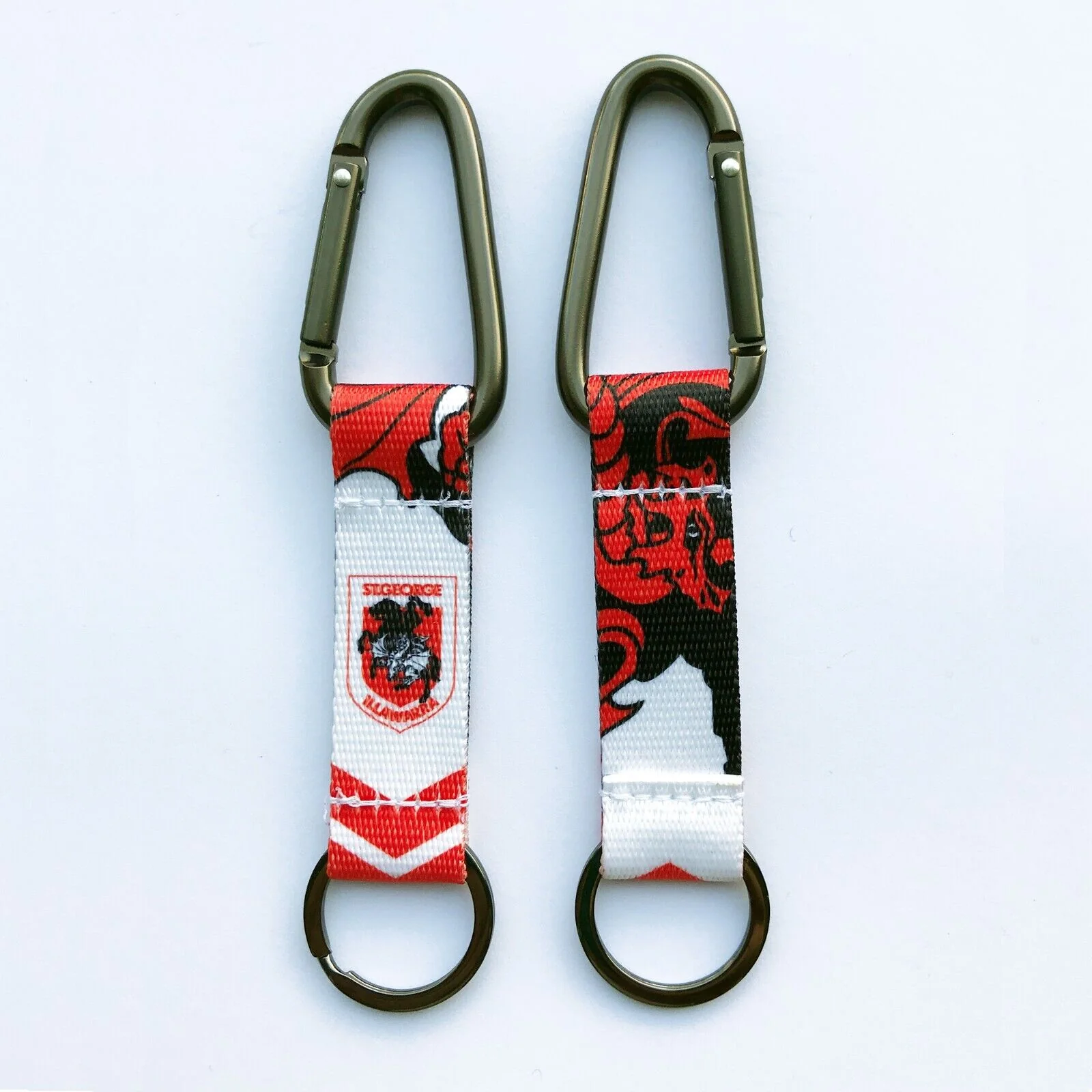 NRL Carabiner Key Ring - St George Illawarra Dragons - Keyring - Clip and Ring - Image 2