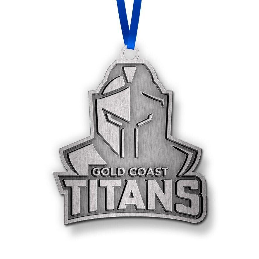 NRL Christmas Metal Ornament - Gold Coast Titans - Approx. 70 x 50mm - Image 2
