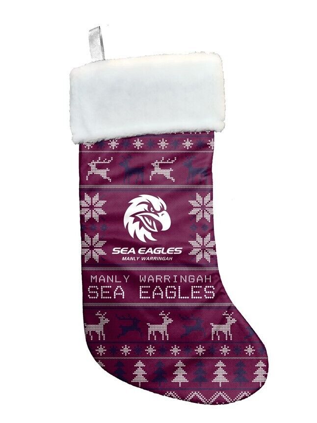 NRL Christmas Stocking - Manly Sea Eagles - Sweater Print - XMAS - Image 2