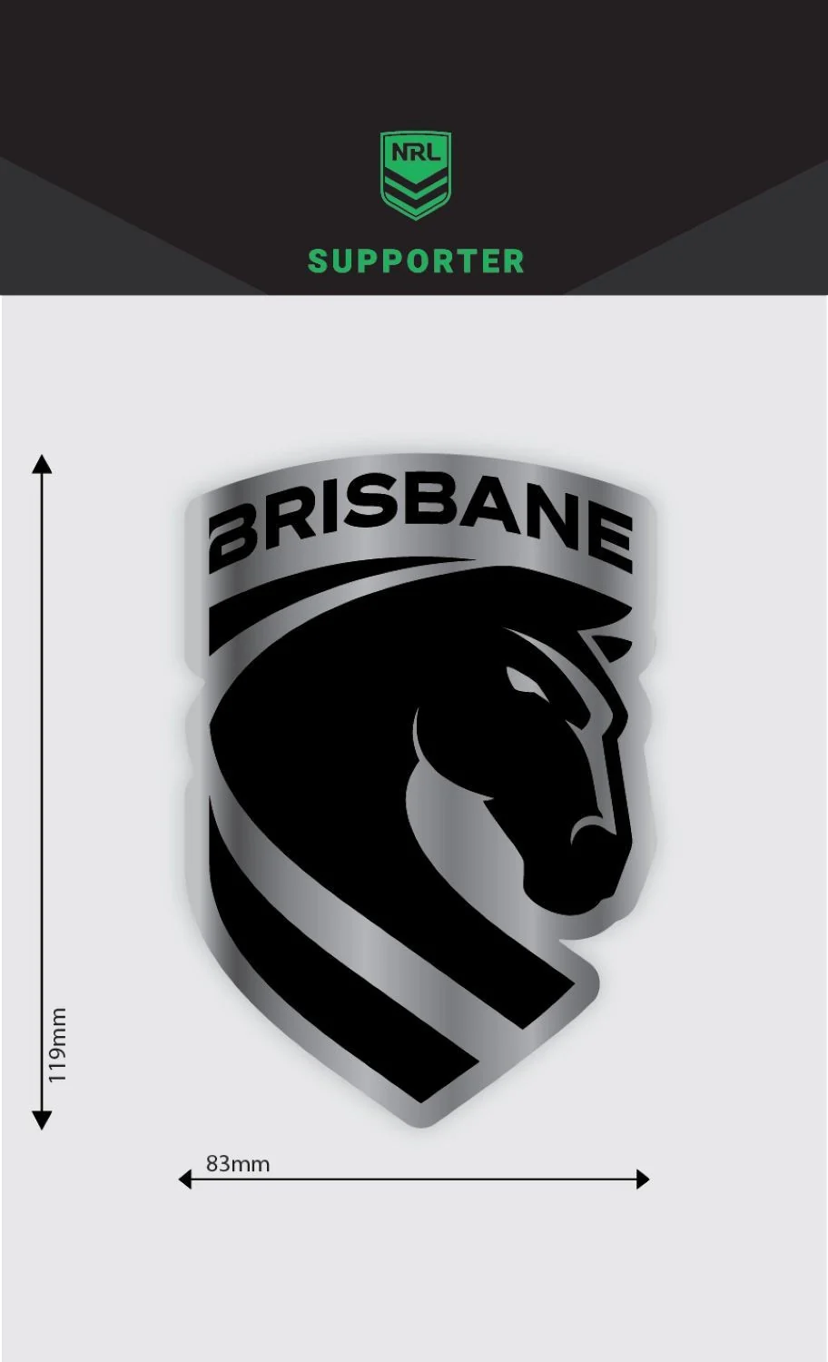 NRL Chrome Decal - Brisbane Broncos - Car Sticker 12x12cm
