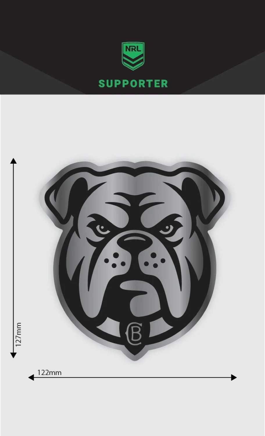 NRL Chrome Decal - Canterbury Bulldogs - Car Sticker 12x12cm - Image 2