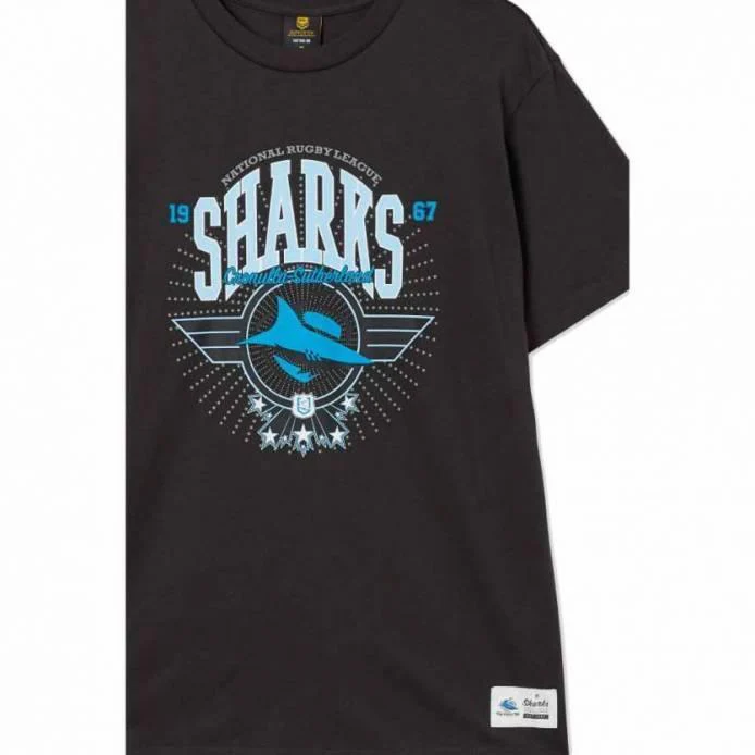 NRL Club Starburst Tee Shirt - Cronulla Sharks - Adult - Image 2
