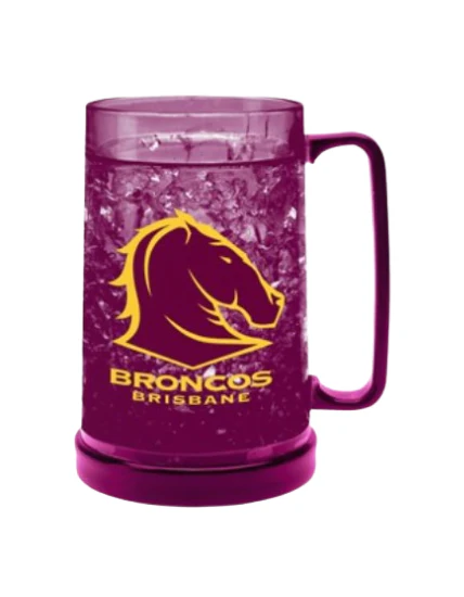 NRL Colour Freeze Mug - Brisbane Broncos - 500ML - Gel Freeze Drinking Cup - Image 2