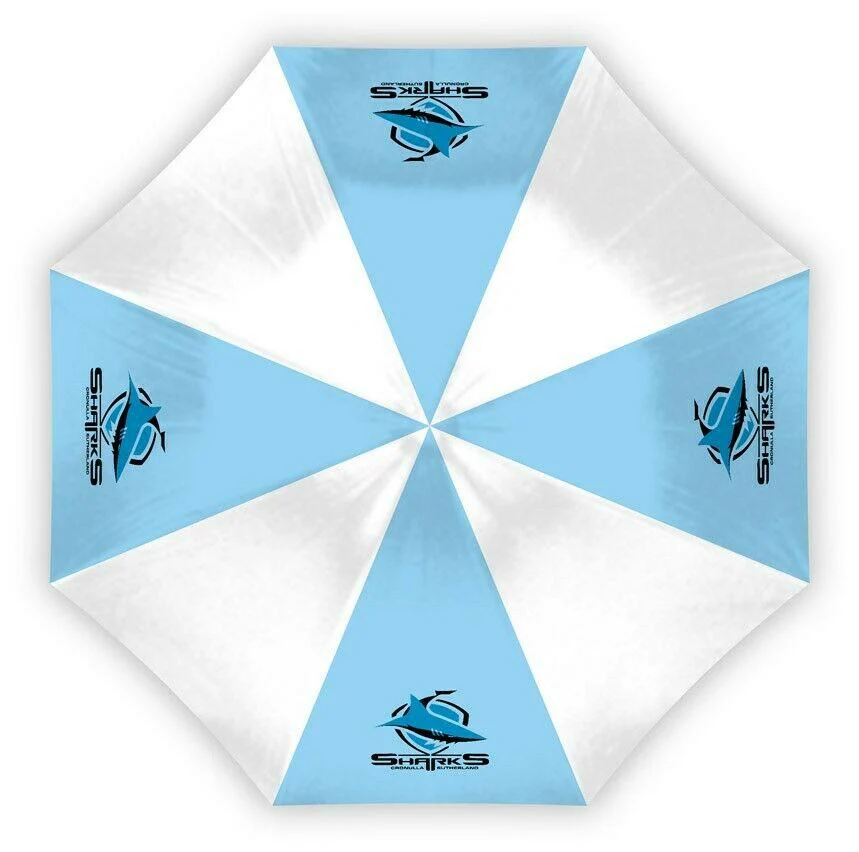 NRL Compact Umbrella - Cronulla Sharks - Rain - Glovebox - 60cm Length W17cm - Image 2