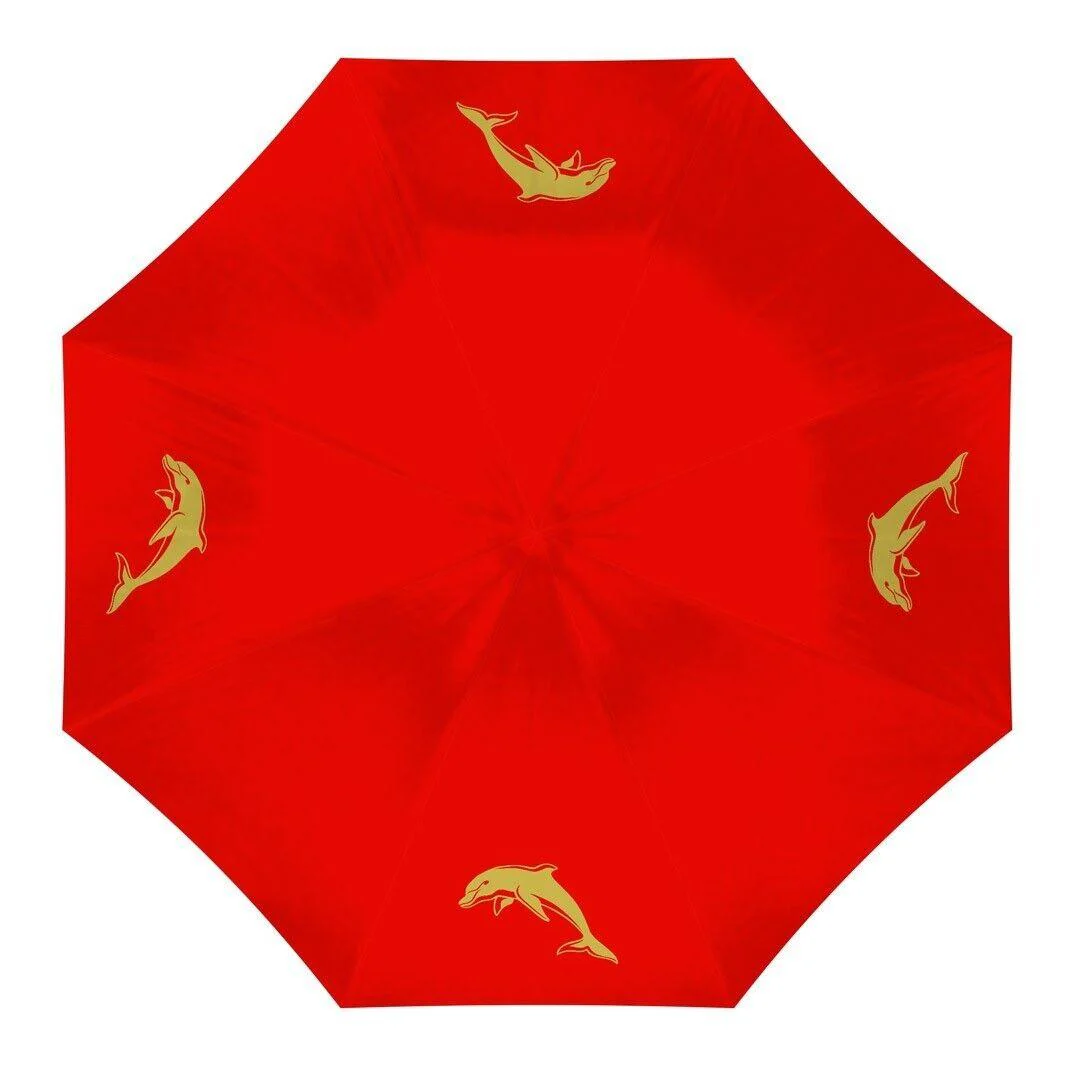 NRL Compact Umbrella - Dolphins - Rain - Glovebox - 60cm Length W17cm