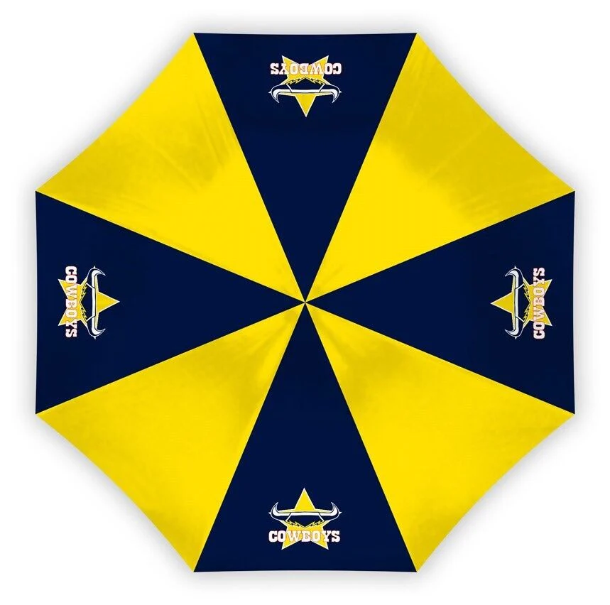 NRL Compact Umbrella - North Queensland Cowboys - Rain - Glovebox - W17cm L60cm