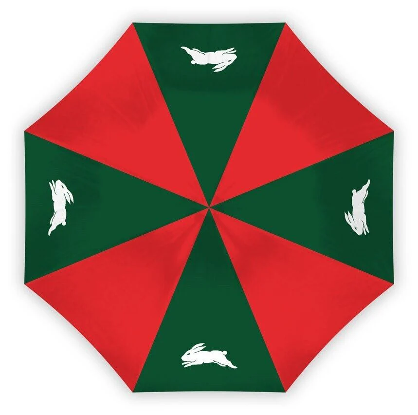 NRL Compact Umbrella - South Sydney Rabbitohs - Rain - Glovebox - W17cm L60cm - Image 2