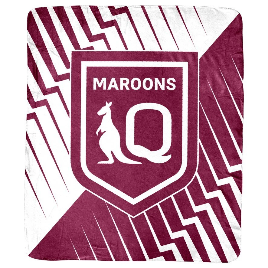 NRL Coral Fleece Blanket - Queensland Maroons - 150x130cm - Image 2