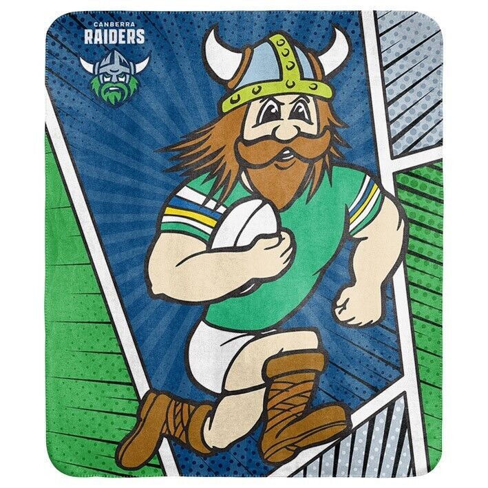 NRL Coral Mascot Blanket - Canberra Raiders - 150x130cm - Rugby League - Image 2