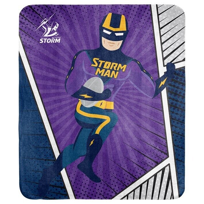 NRL Coral Mascot Blanket - Melbourne Storm - 150x130cm - Rugby League - Image 2
