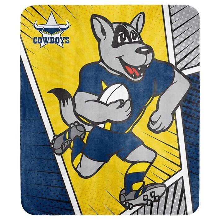 NRL Coral Mascot Blanket - North Queensland Cowboys - 150x130cm - Rugby League - Image 2